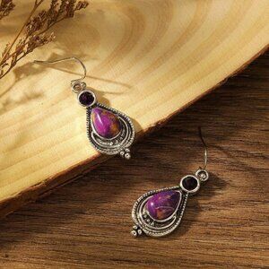 Vibrant Purple Teardrop Earrings